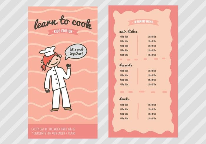 Clases de cocina para niños vector