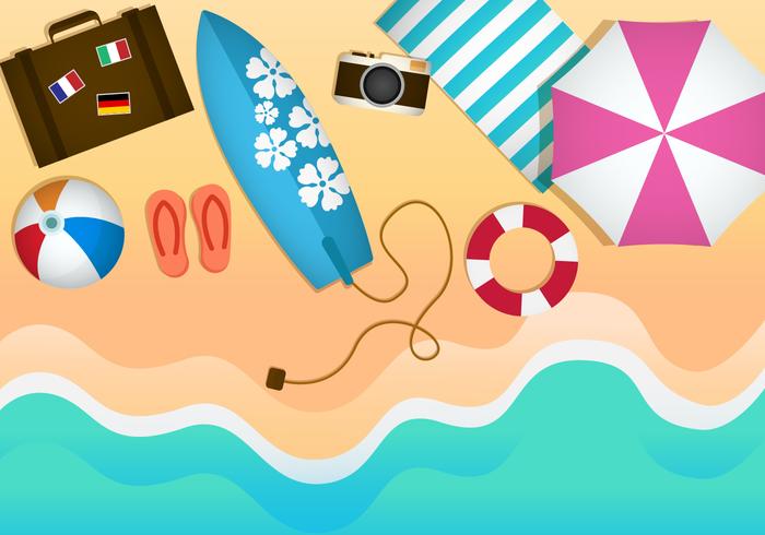 Free Beach Theme Illustration Vectors Free Beach Theme Illustration Vectors