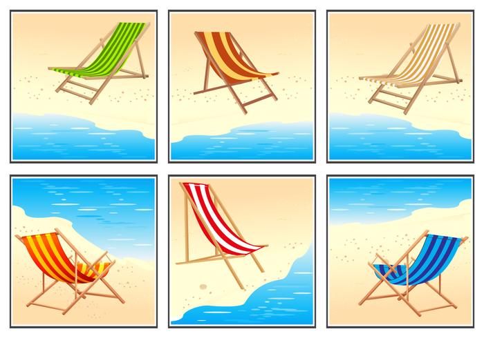 Deck Chair Vector Set Deck Chair Vector Set