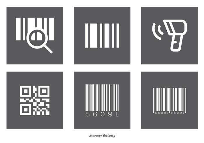 Assorted Barcode Icon Set vector