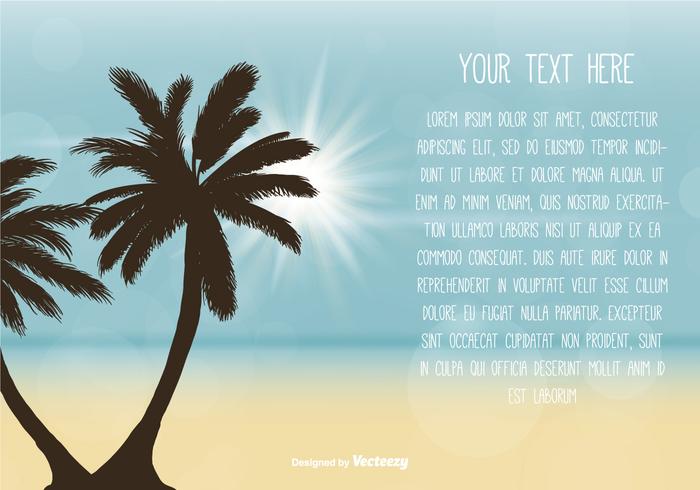 Beach Scene Text Template vector