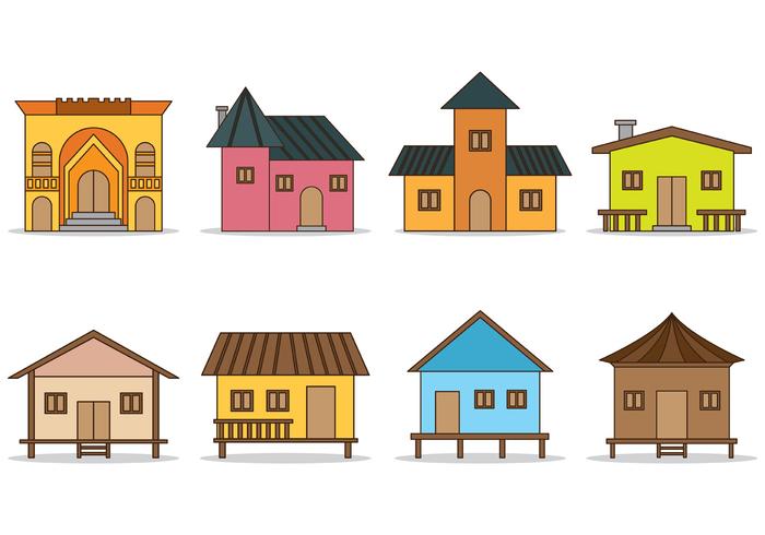 Set Of Shack Vector Icons