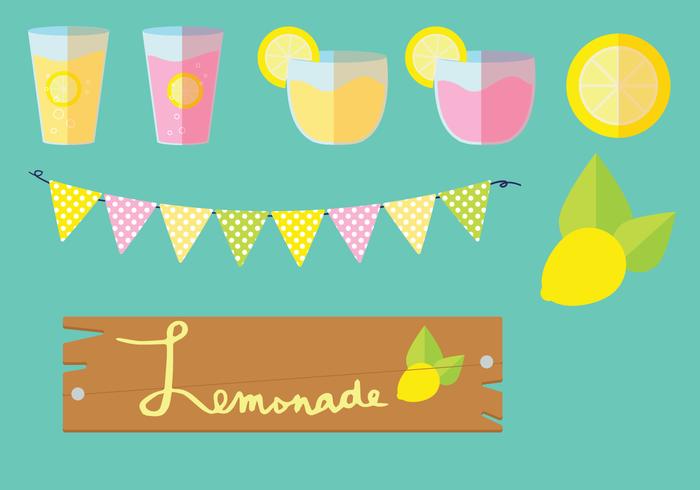 Lemonade stand conjunto de gráficos vectoriales vector