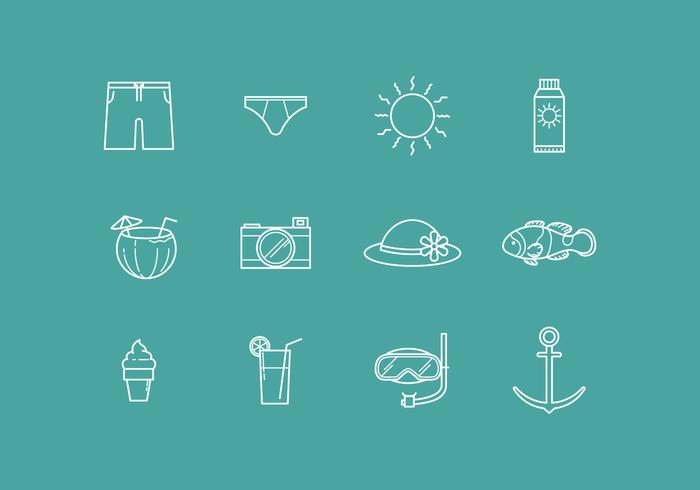 Free Outline Beach Vector