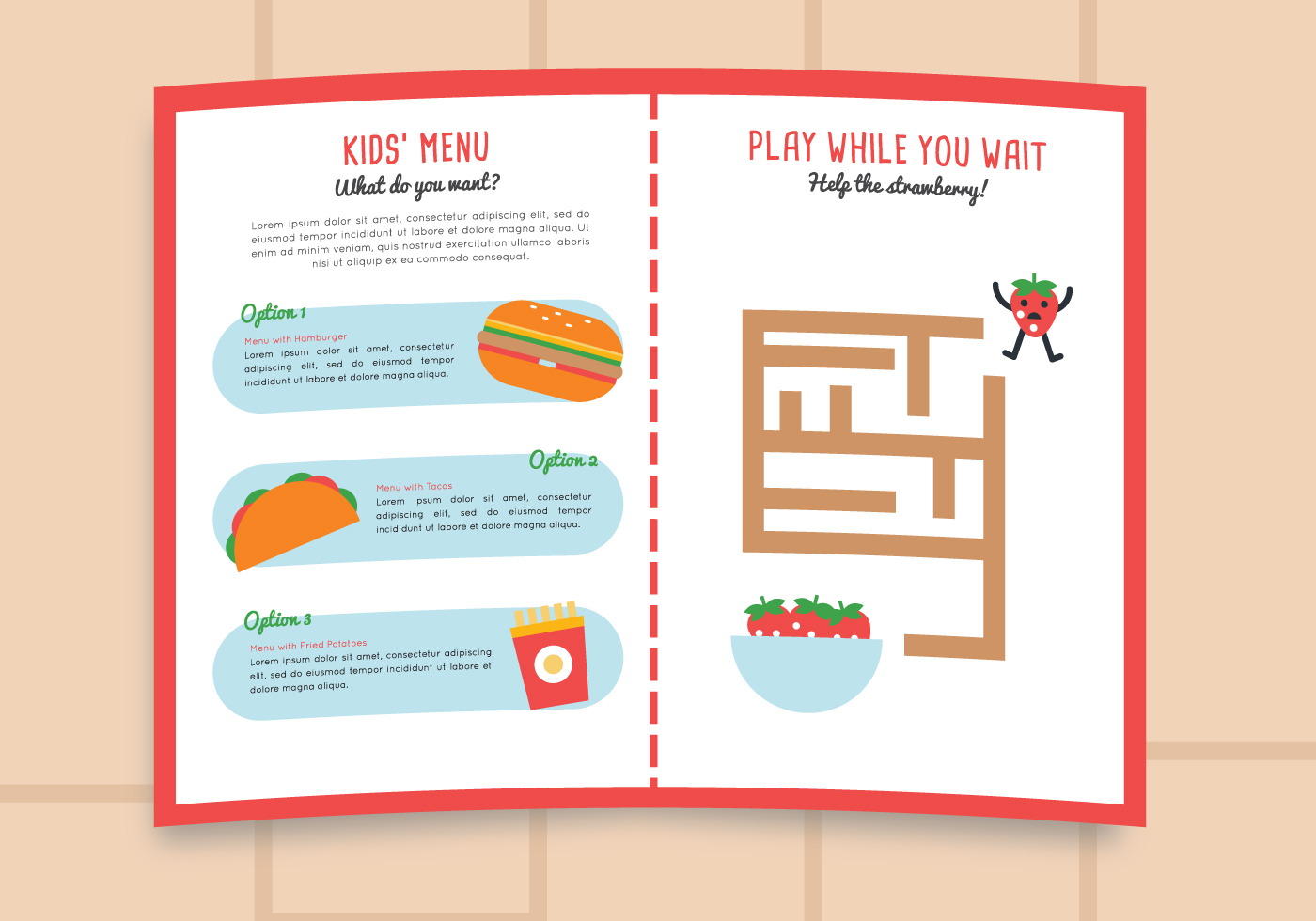 Kids Menu Games Template