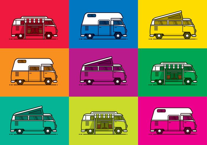 BRIGHT VW CAMPER VECTORS BRIGHT VW CAMPER VECTORS