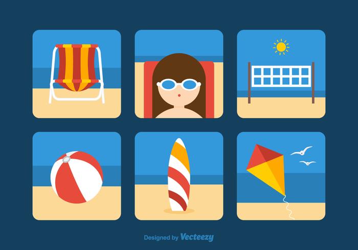 Free Beach Theme Vector Icons