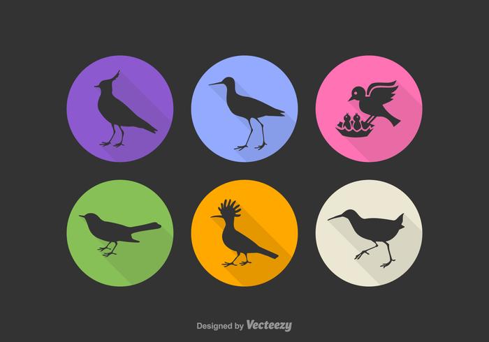 Iconos libres del vector de la silueta del pájaro