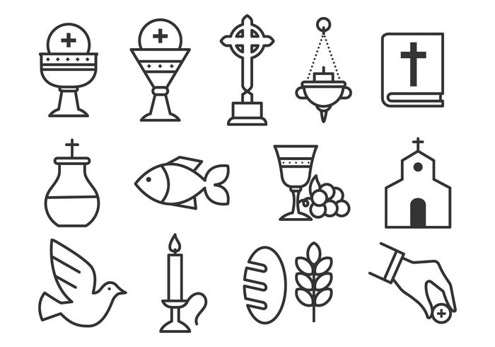 Juego de Iconos de Sacramentos Gratis vector