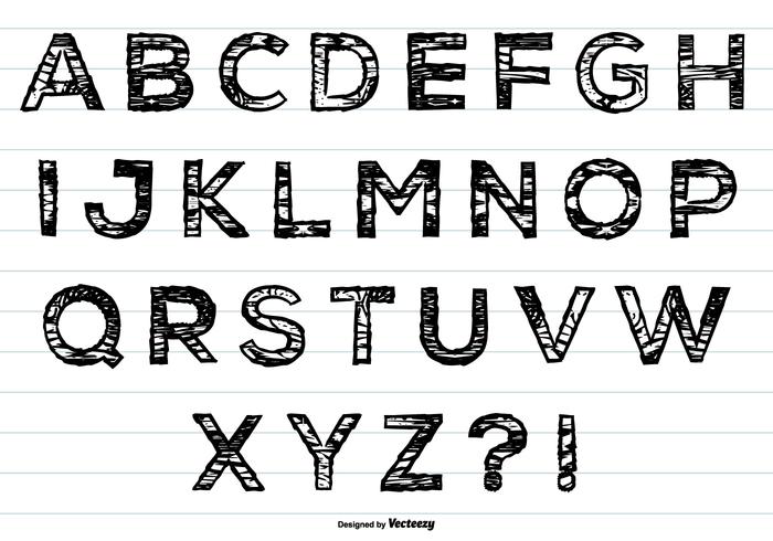 Cute Hand Drawn Messy Alphabet vector