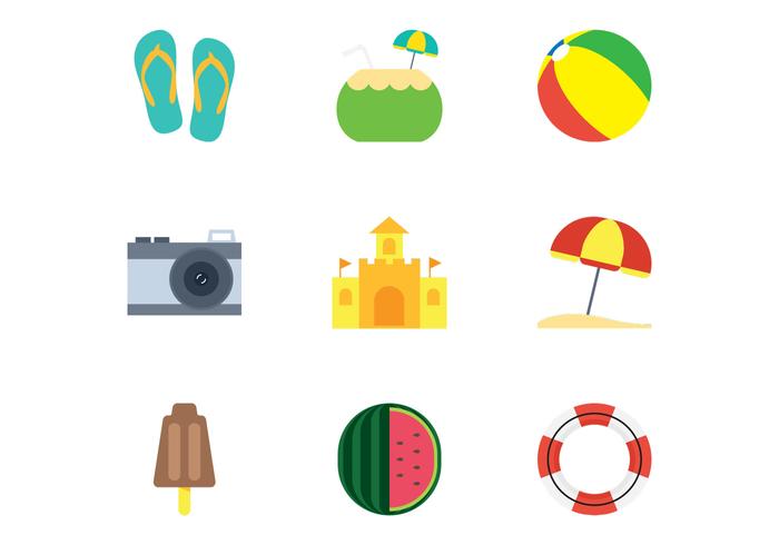 Icono de playa plana vector