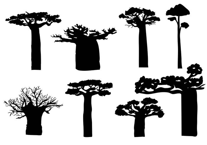 Gratis Baobab Silhouete Vector Gratis Baobab Silhouete Vector
