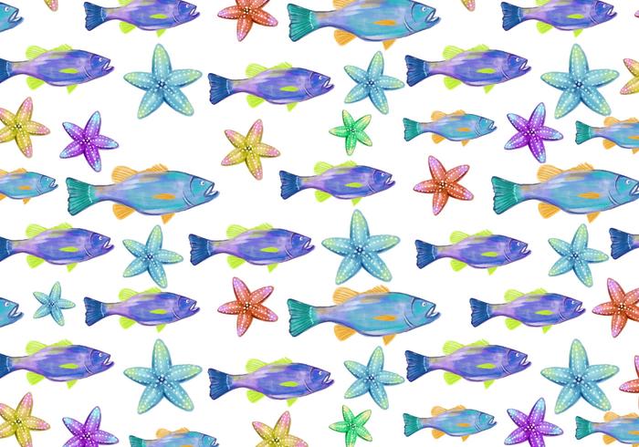 Free Vector Watercolor Bass Fish Background Free Vector Watercolor Bass Fish Background
