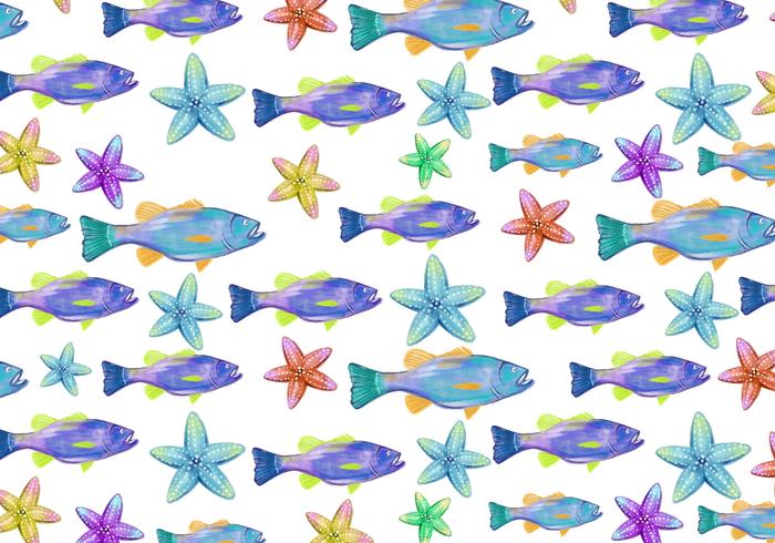 Free Vector Watercolor  Bass Fish Background