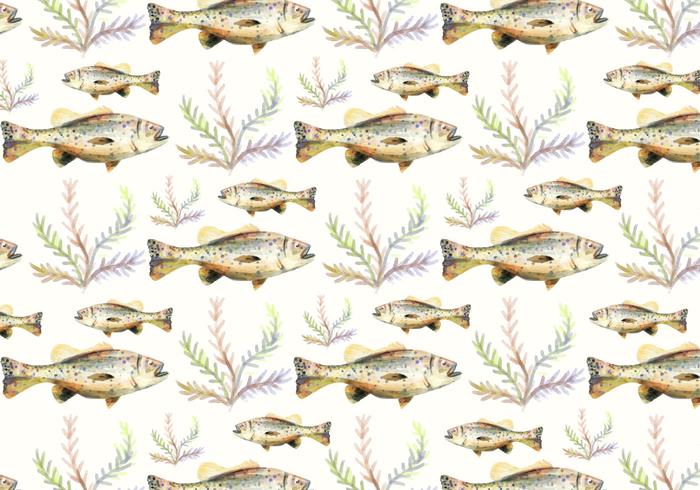 Free Vector Watercolor Bass Fish Background Free Vector Watercolor Bass Fish Background