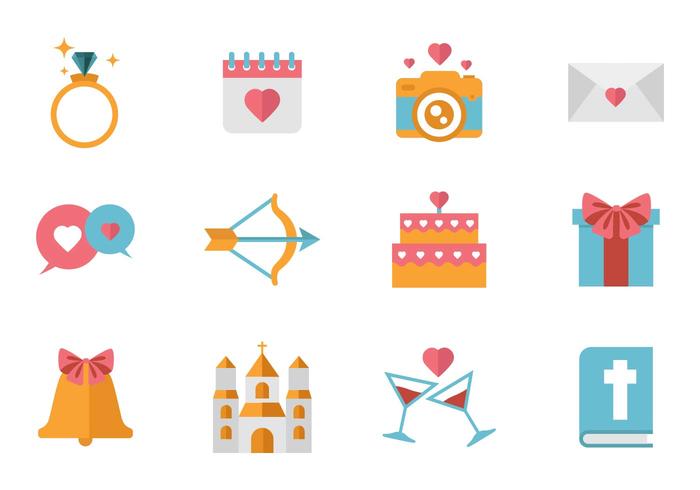 Free Wedding Icons Vector.  vector