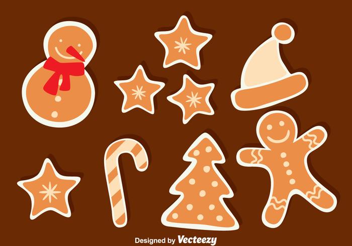 Colección de pan de jengibre de Navidad vector