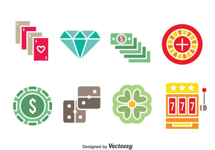 Iconos de los elementos del casino vector