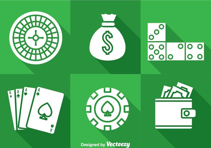 Casino Long Shaow Iconos vector