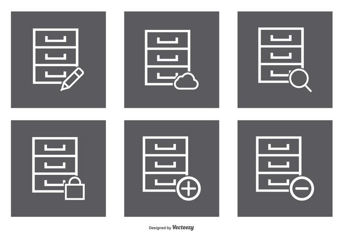 File Cabinet Icon Set vector