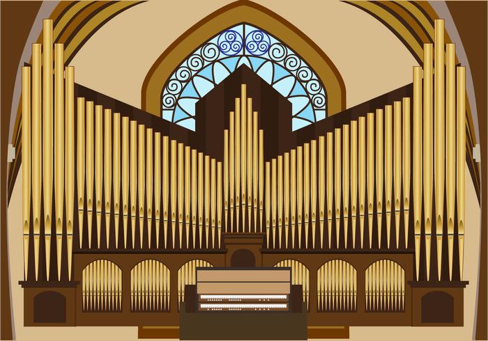 Vector illustration of pipe organ