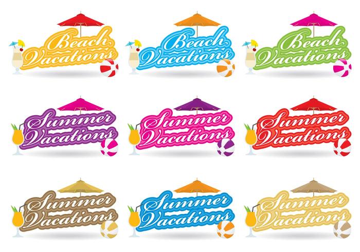 Beach Theme Titles vector