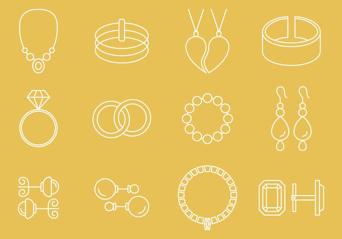 Iconos de joyería vector