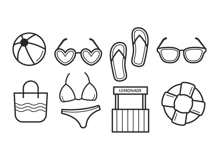 Free Beach Icons vector