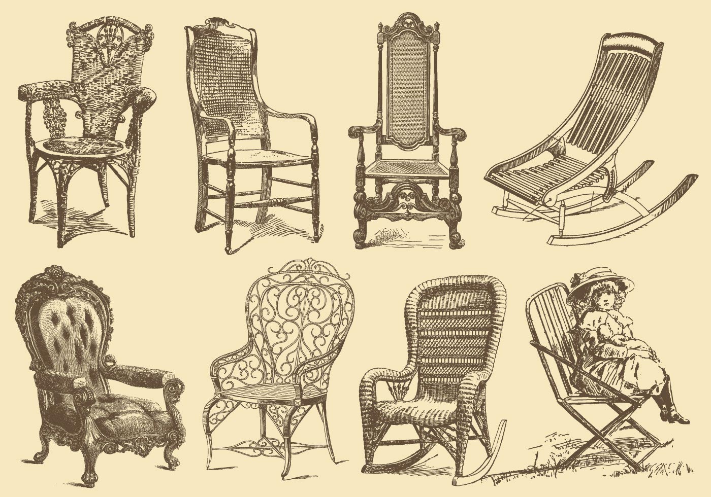 old style chairs  download free vectors clipart graphics