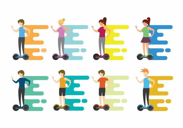 Conjunto de personas Segway vector