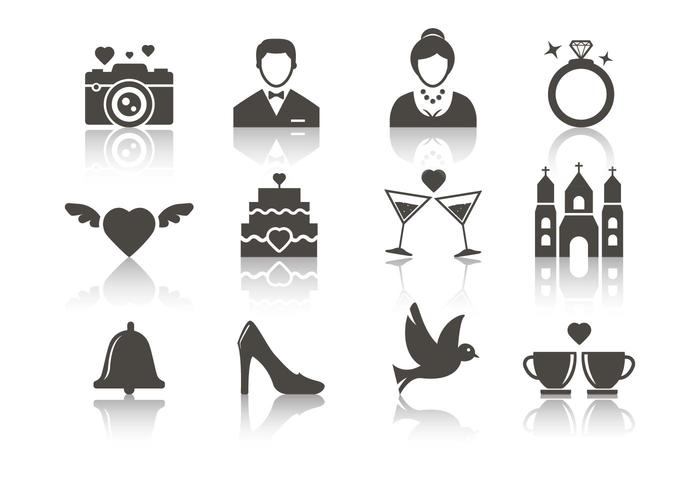 Iconos de boda gratis Vector