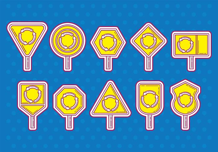 Roundabout sign icons Roundabout sign icons