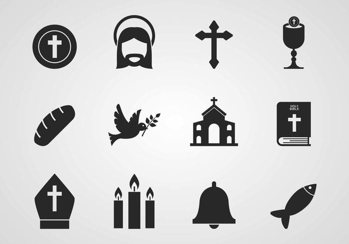 Iconos católicos gratis vector