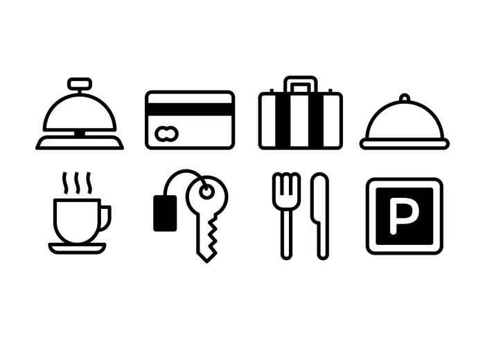 Iconos de hotel gratuitos vector