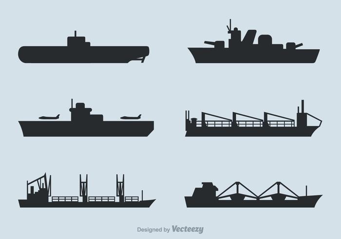Free Ships Silhouettes Vector Set