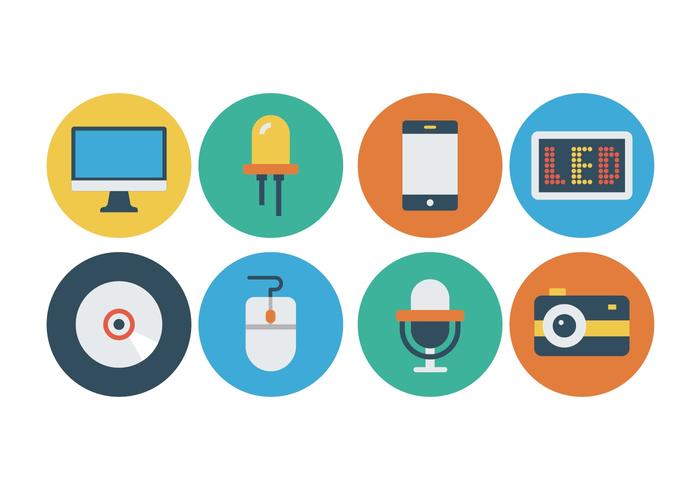 Iconos gratuitos de tecnología plana vector