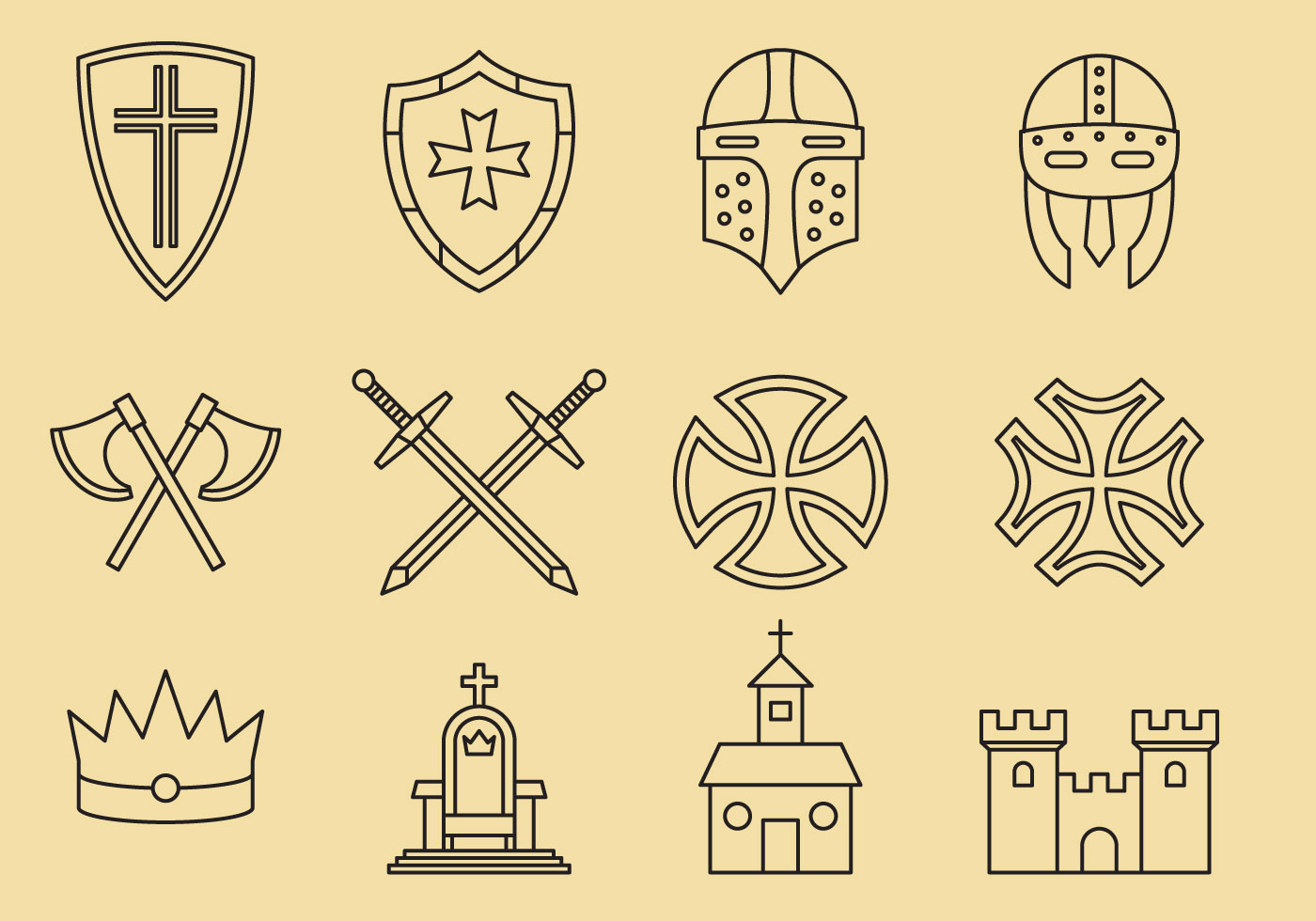 Элементы символики. Символы средневековья. Исторические символы. Средневековые значки. Иконки средневековье.