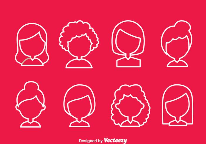 Woman Simple Hair Style Icons 115423 Vector Art at Vecteezy