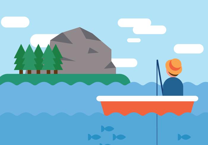 Adventure While Fishing vector