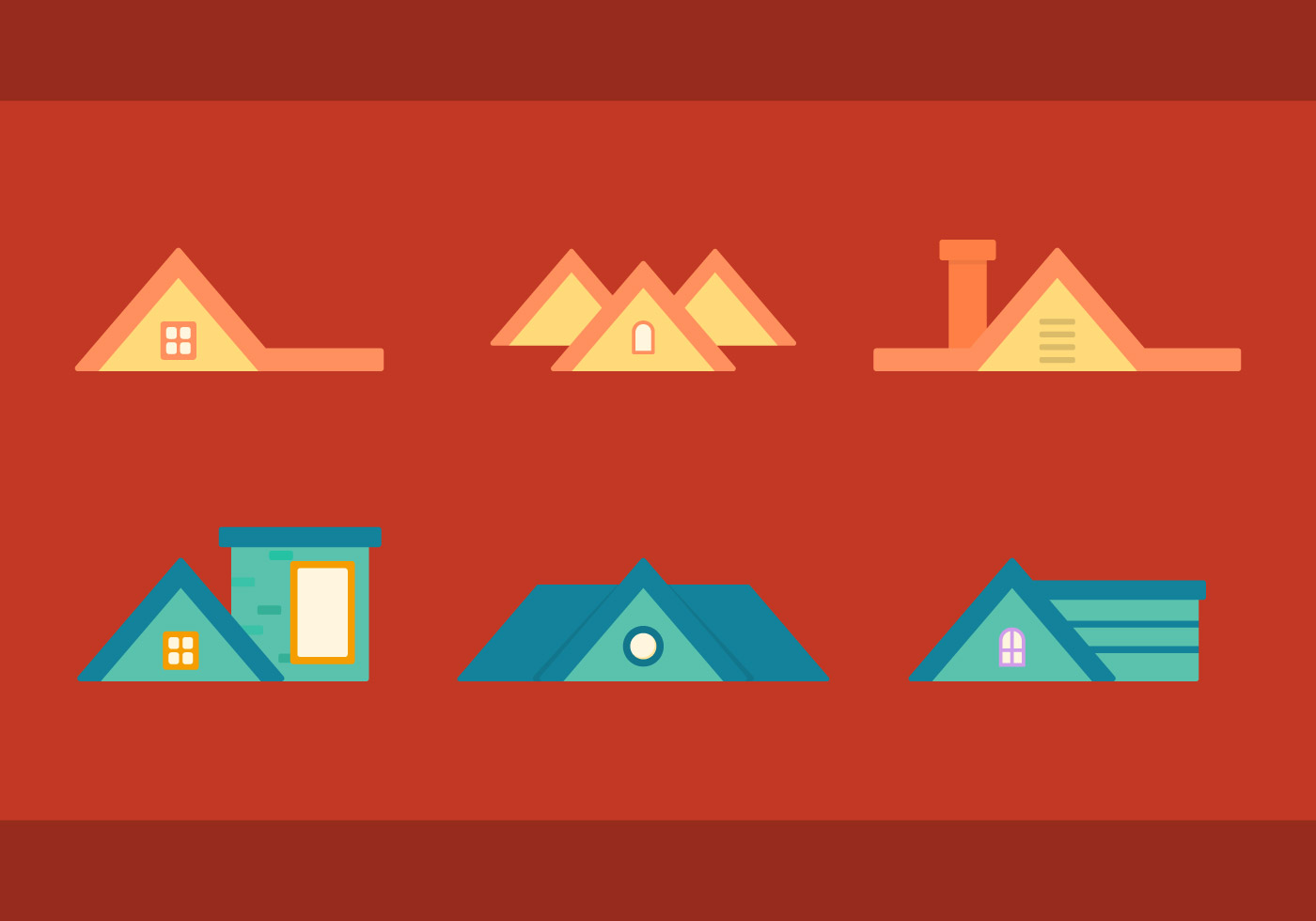 Free Rooftops Vector 2 115457 Vector Art at Vecteezy