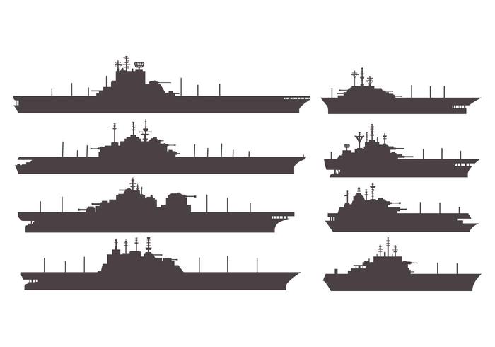 Silhouettes  Aircraft Carrier Vector