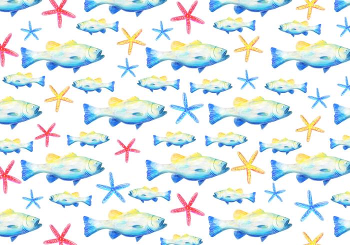 Free Vector Watercolor  Bass Fish Background