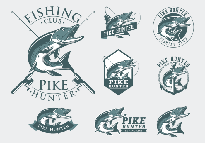 Pike insignia de pesca de la insignia vector