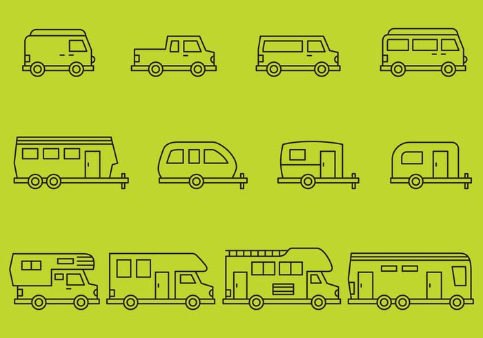 Camper Icons vector