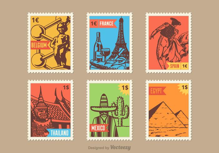 Country Vector Stamps