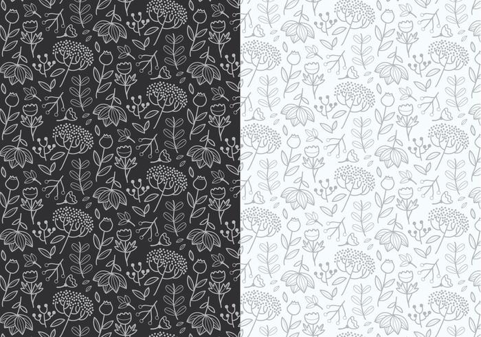 Outline Plants Pattern vector