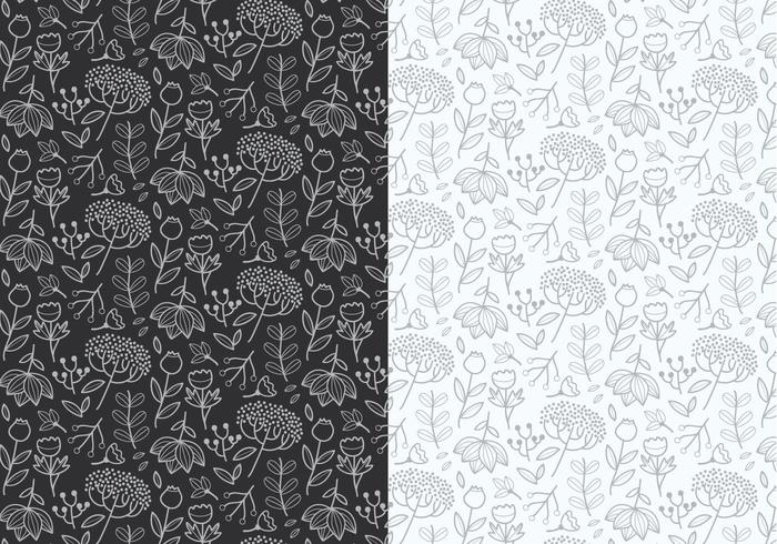 Outline Plants Pattern vector