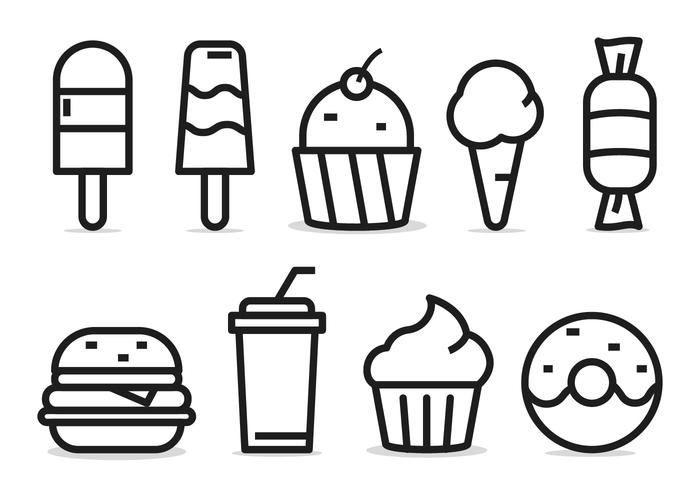 Conjunto de iconos de alimentos vector