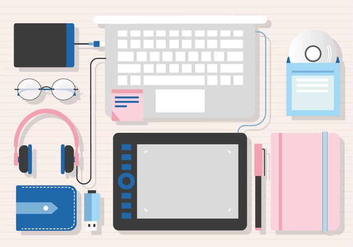 Free Desk Work Space Vector Free Desk Work Space Vector