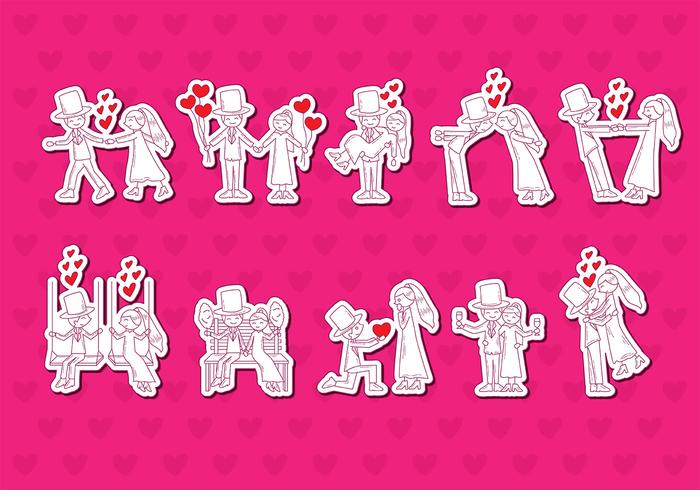 Casamento Vector Stickers